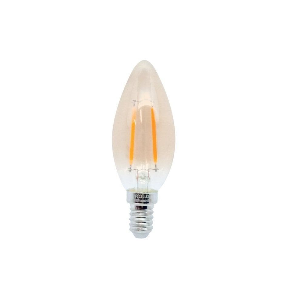 Lâmpada Filamento B35 Vela 2w Bivolt E27 Foxlux Transparente