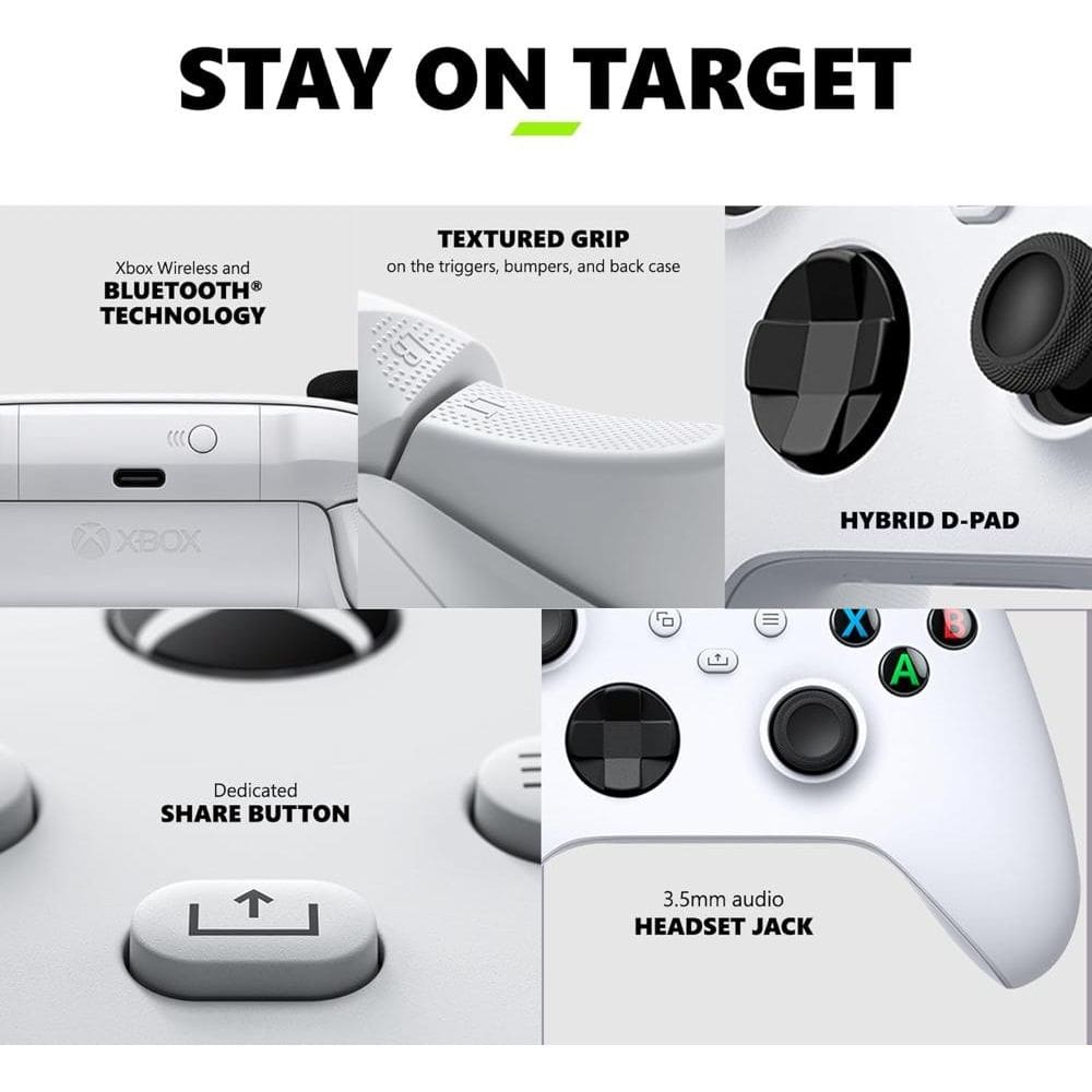 Controle Xbox Robot White com 2 Pilhas AA inclusas