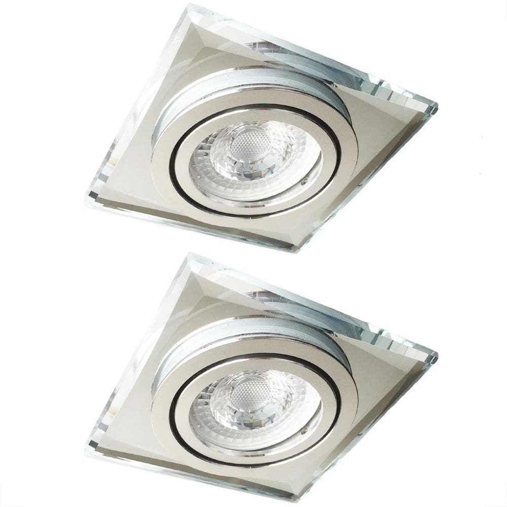 2 Spot De Cristal Direcionavel Embutir Quadrado Quarto Bet09