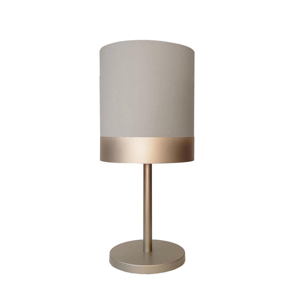 Abajur Alumínio Bronze Cúpula Cinza 20x43 - Bivolt