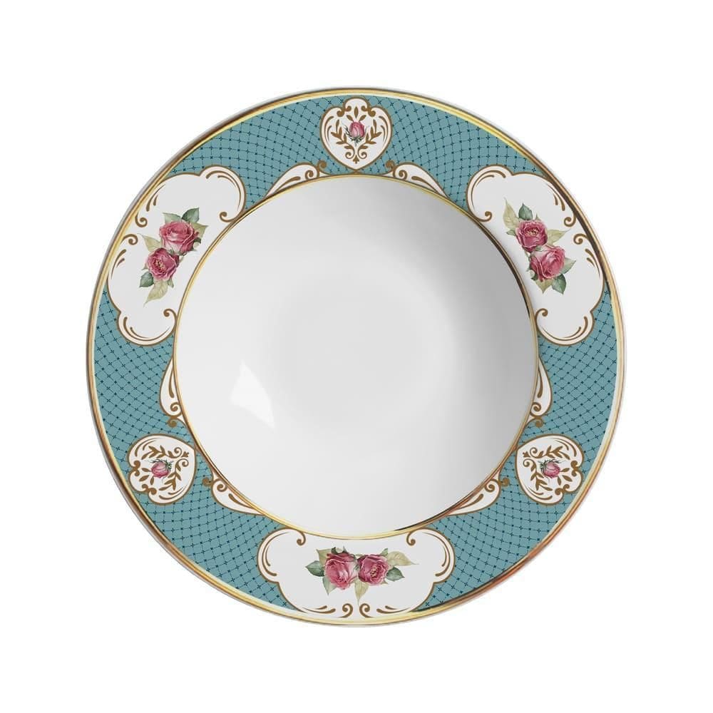 Conjunto Com 6 Pratos Fundo Singapura Turquesa 25Cm