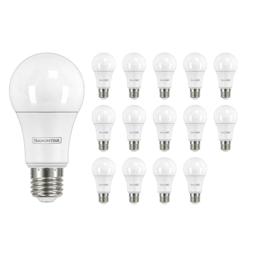 Kit 15 Lâmpadas Led 9W Bulbo Soquete E27 6500K Branca Frio