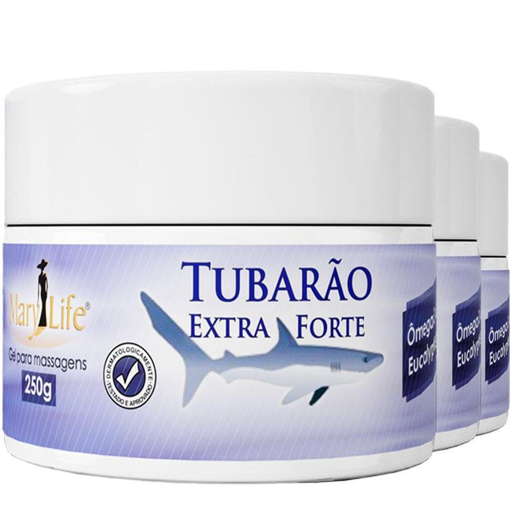 Gel Massageador Extra Forte Tubarão 3x250g Mary Life
