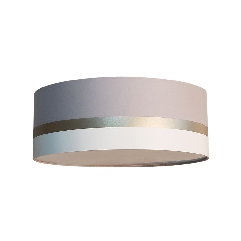 Luminária Plafon Faixas Bronze Cúpula Cinza 50X15