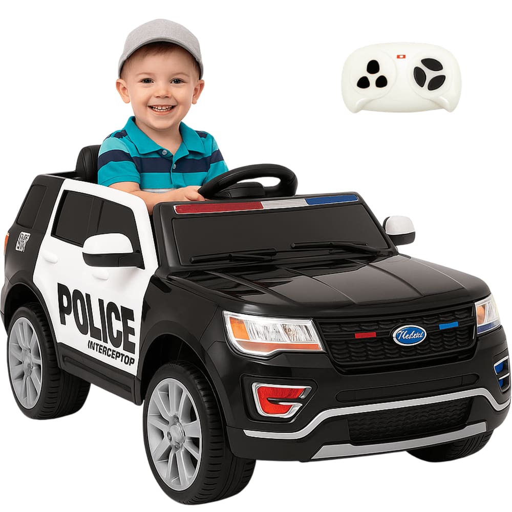 Carro Elétrico Infantil Biemme Blazer Polícia Preto 12V Controle