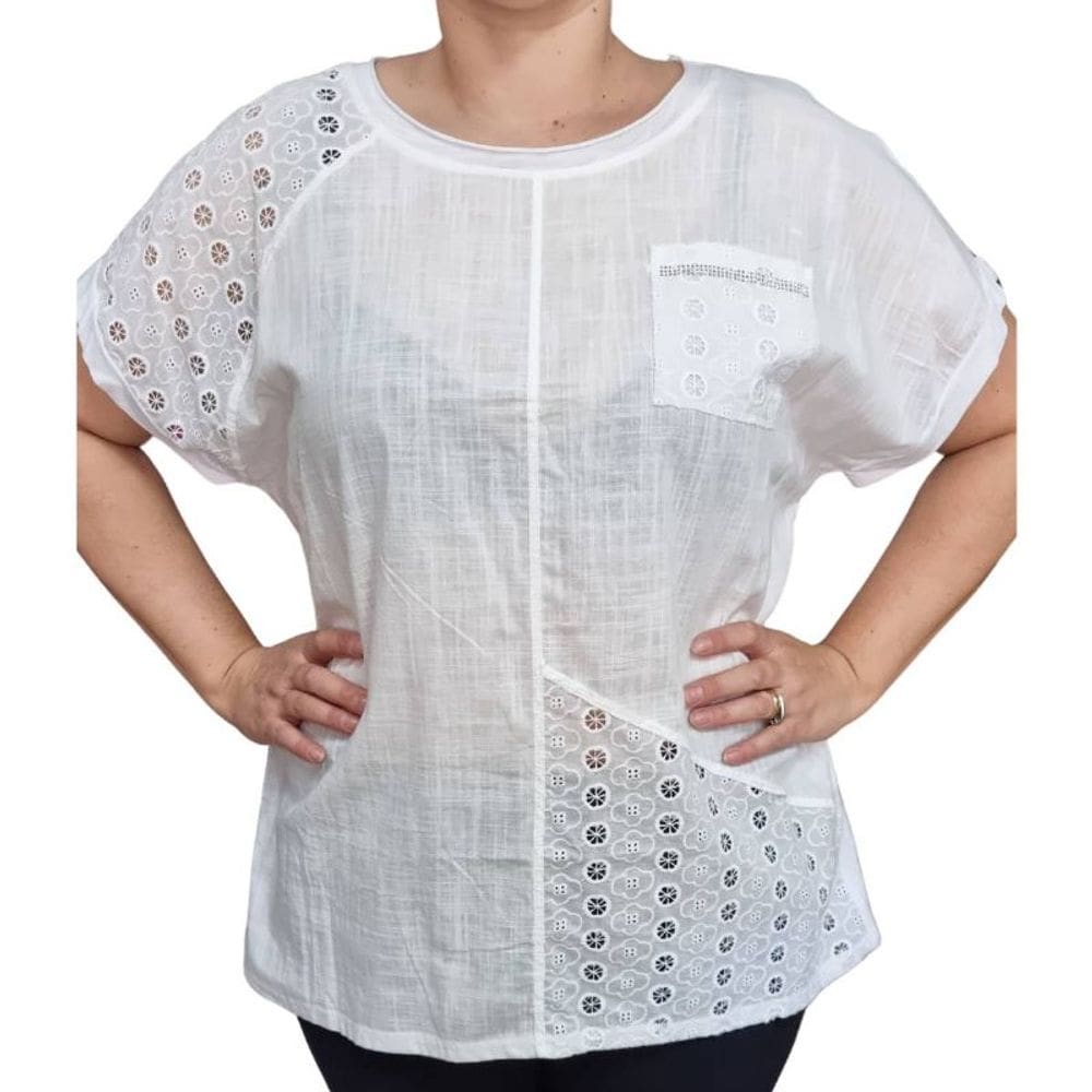 Blusa Feminina Detalhes MC Lasie Pérola Oriental