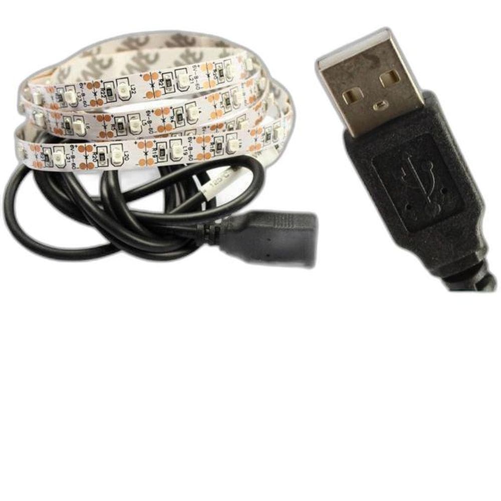 Fita Led 5050 Rgb Usb 3M Tv E Pc Com Controle Na Fita