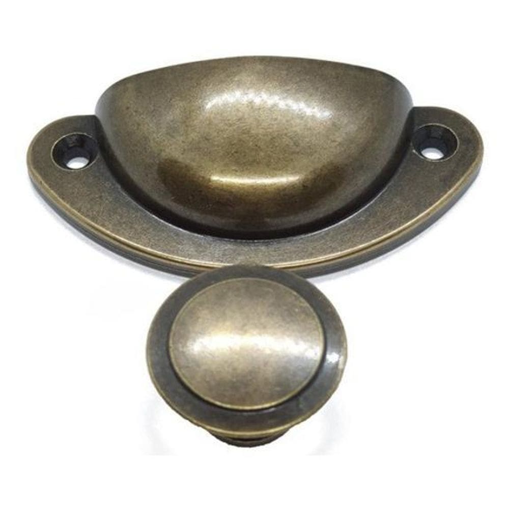 Kit 10 Puxadores Concha Pz 1009 Moveis Ouro Velho Pz 1010