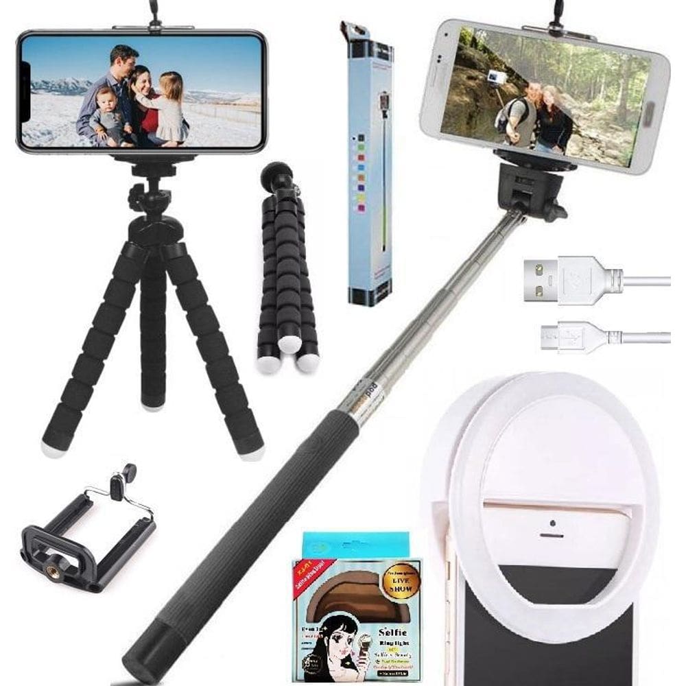 Tripé Celular Luz Iluminador Ring Light Pau Selfie Youtuber