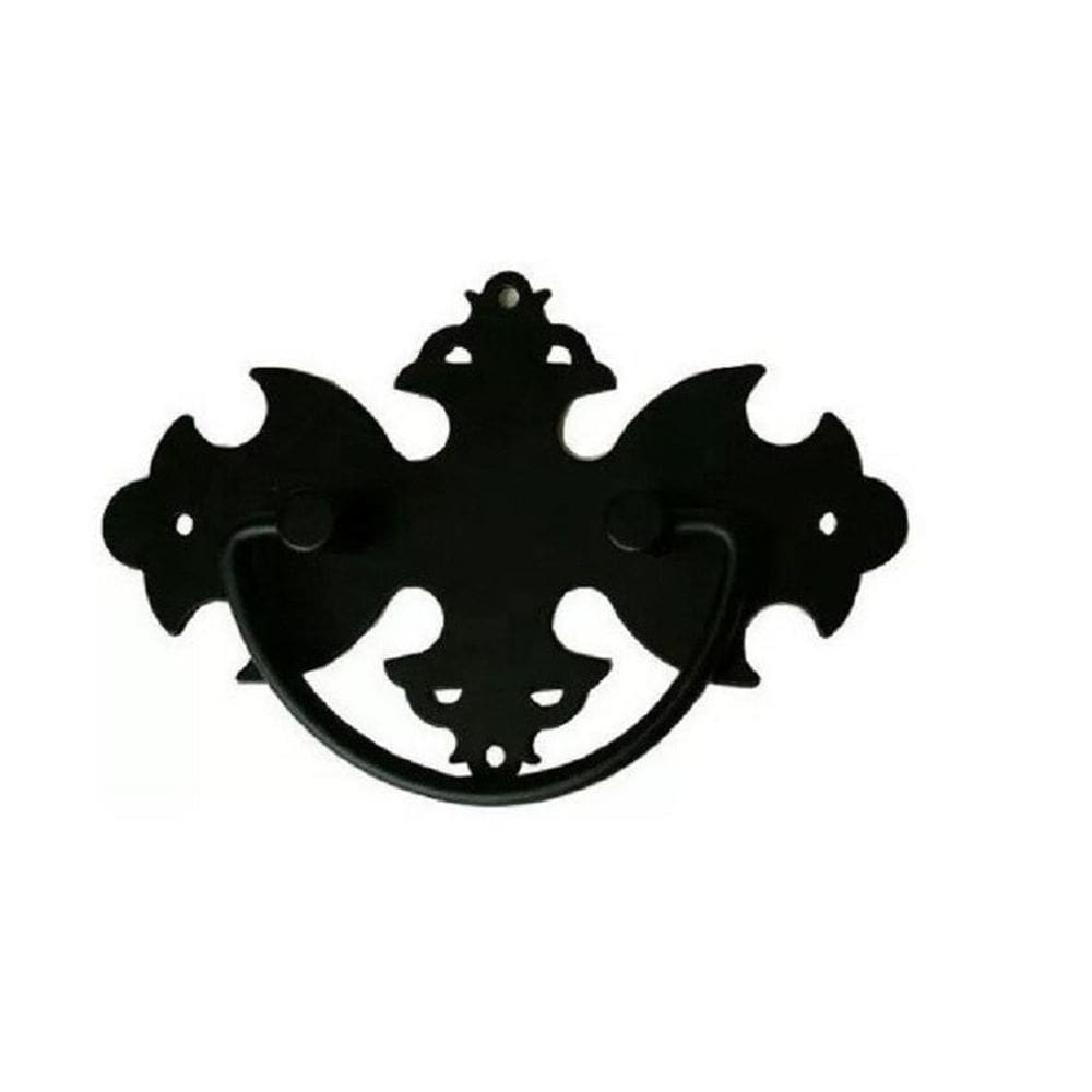 Kit 14 Puxadores Com Alça Medalhão Preto - Telis Ferragens