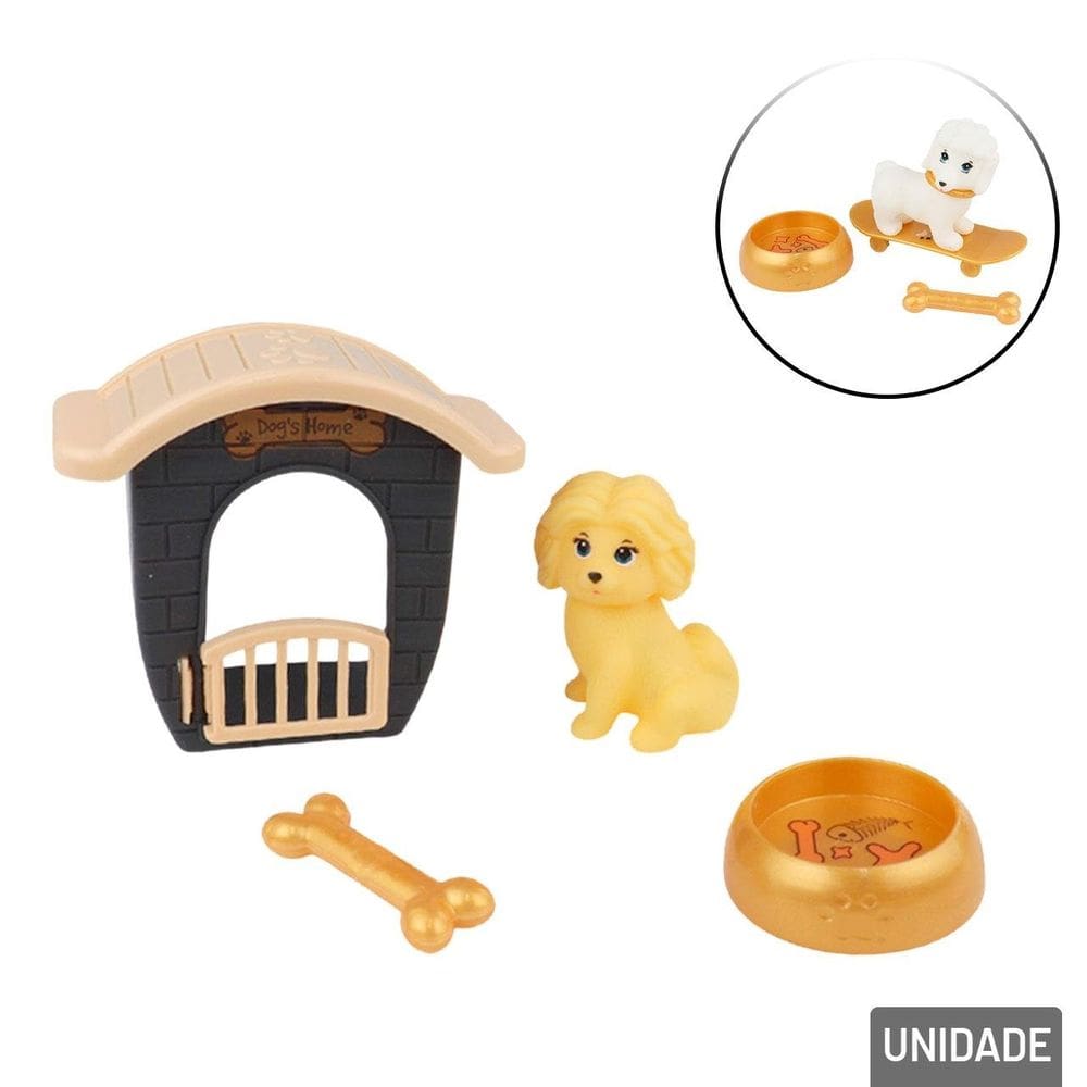 KIT Pets de Plástico com Acessórios - Tudo em Caixa