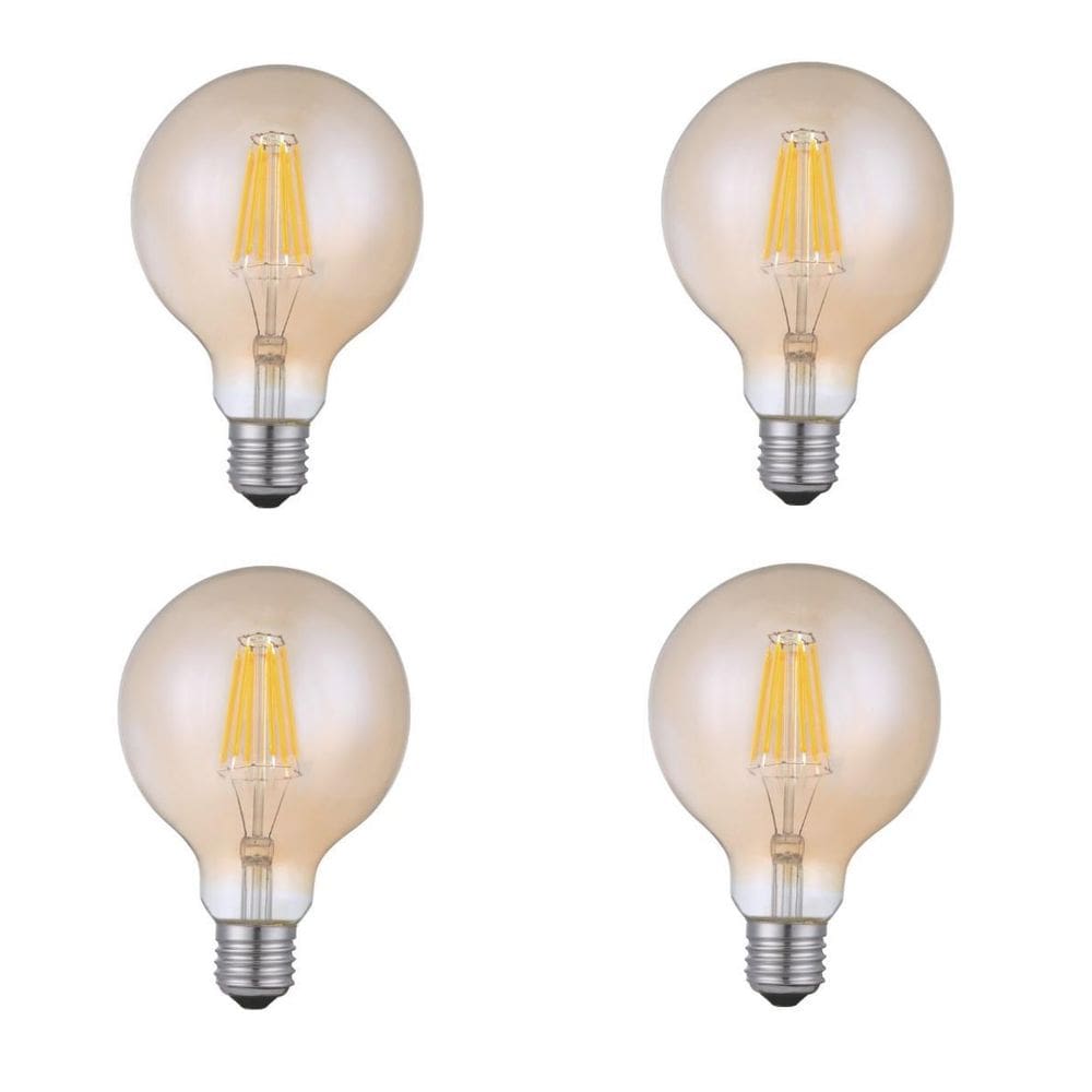 Lâmpada Filamento Led G95 4W Ambar Vintage Bivolt Ali72 4un