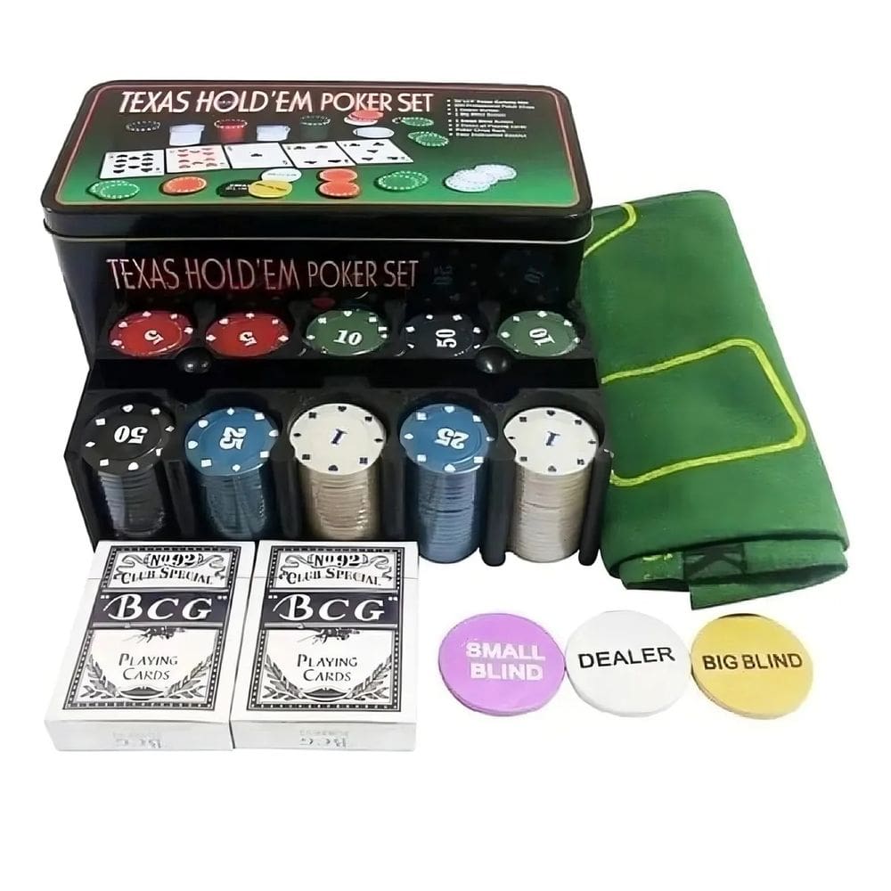 Kit Poker Texas Hold Semi Profissional Completo 200 Fichas