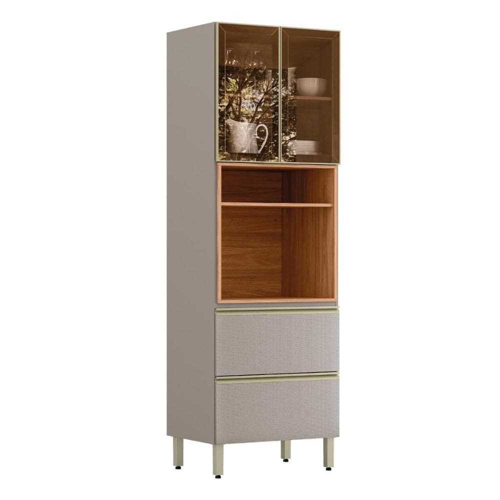 Paneleiro Proença 70cm 1 Forno 2 Portas Vidro Reflecta e 2 Gavetas - Demartêz