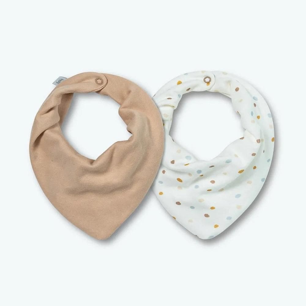 Kit Com 2 Babadores Hug Bandana Diversão Marrom Claro