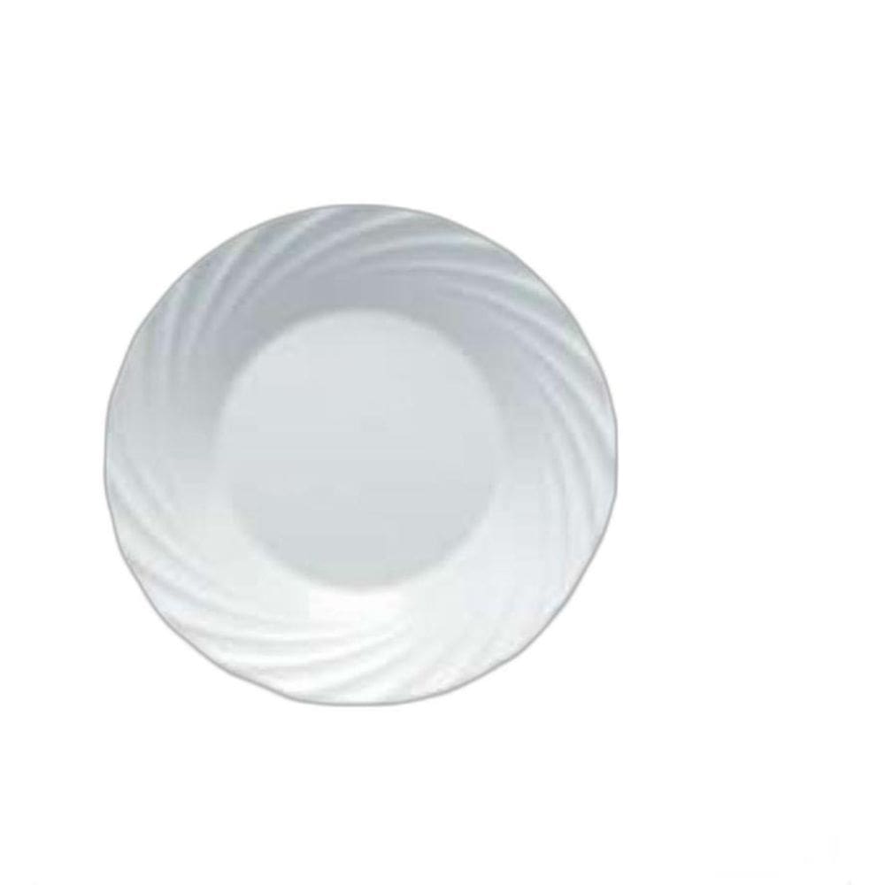 Jogo De Prato Jasmin 12 Pratos Fundos - Sopa - 23Cm Branco