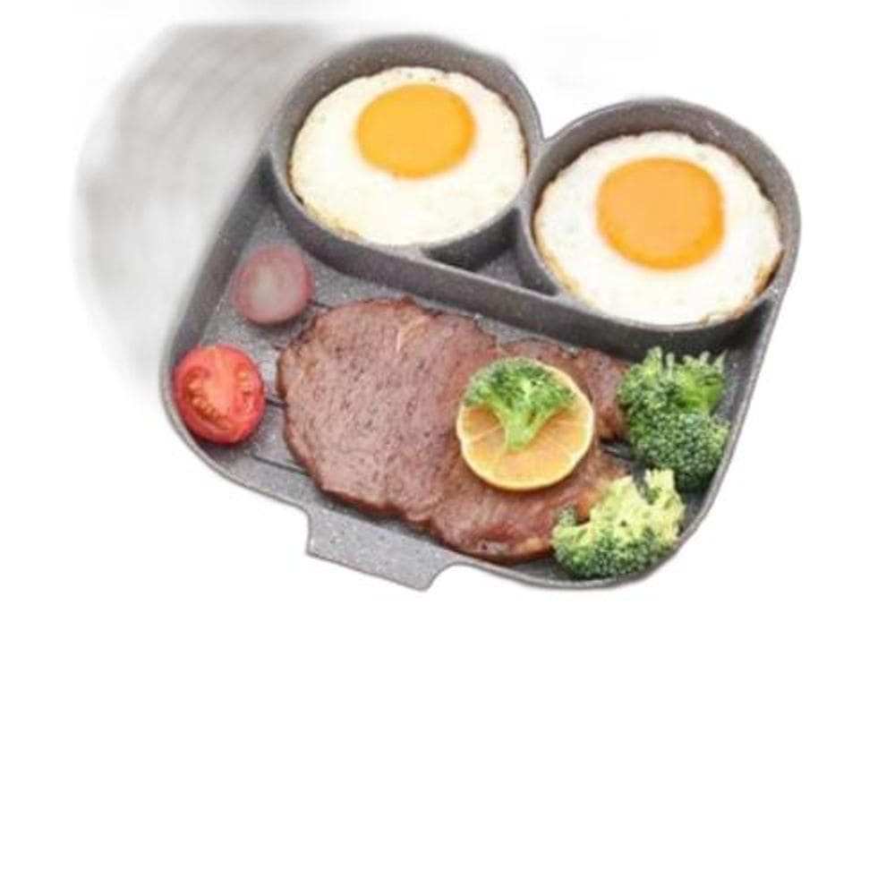 Frigideira Antiaderente Chapa 3 Partes Ovo Carne Panqueca