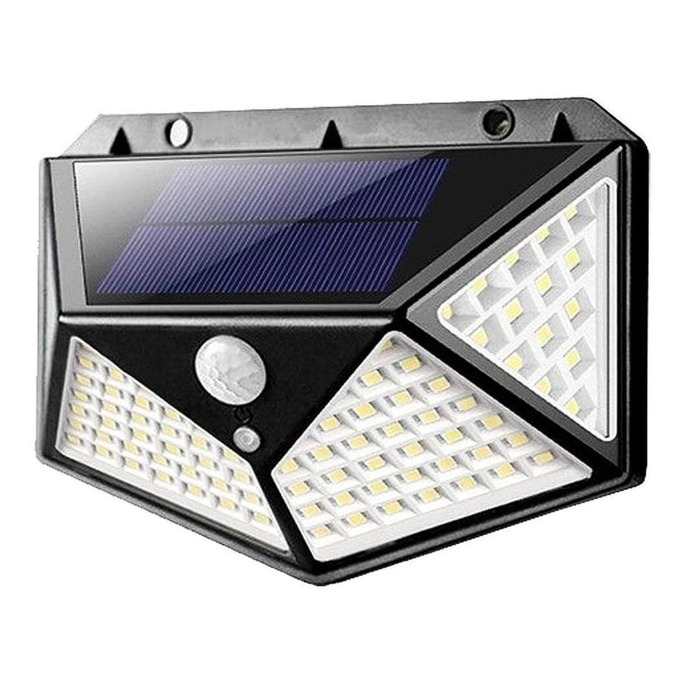 Luminária 100 Leds Com Sensor De Presença Arandela Solar