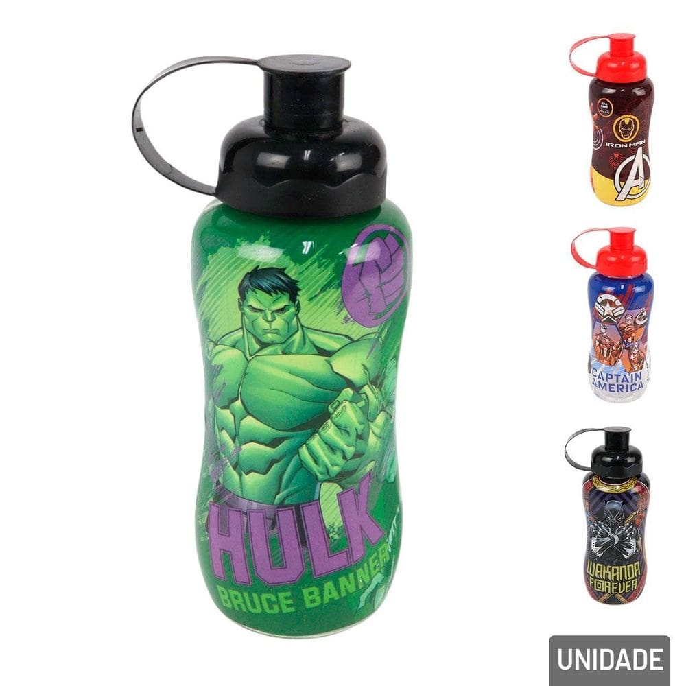 Garrafa de Plástico 550ml Squeeze Gelo Avangers - Tudo em Caixa