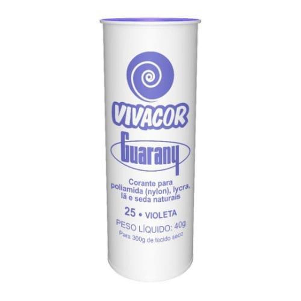 Tinta Para Tecido Corante Roupas Vivacor Guarany 40G Violeta