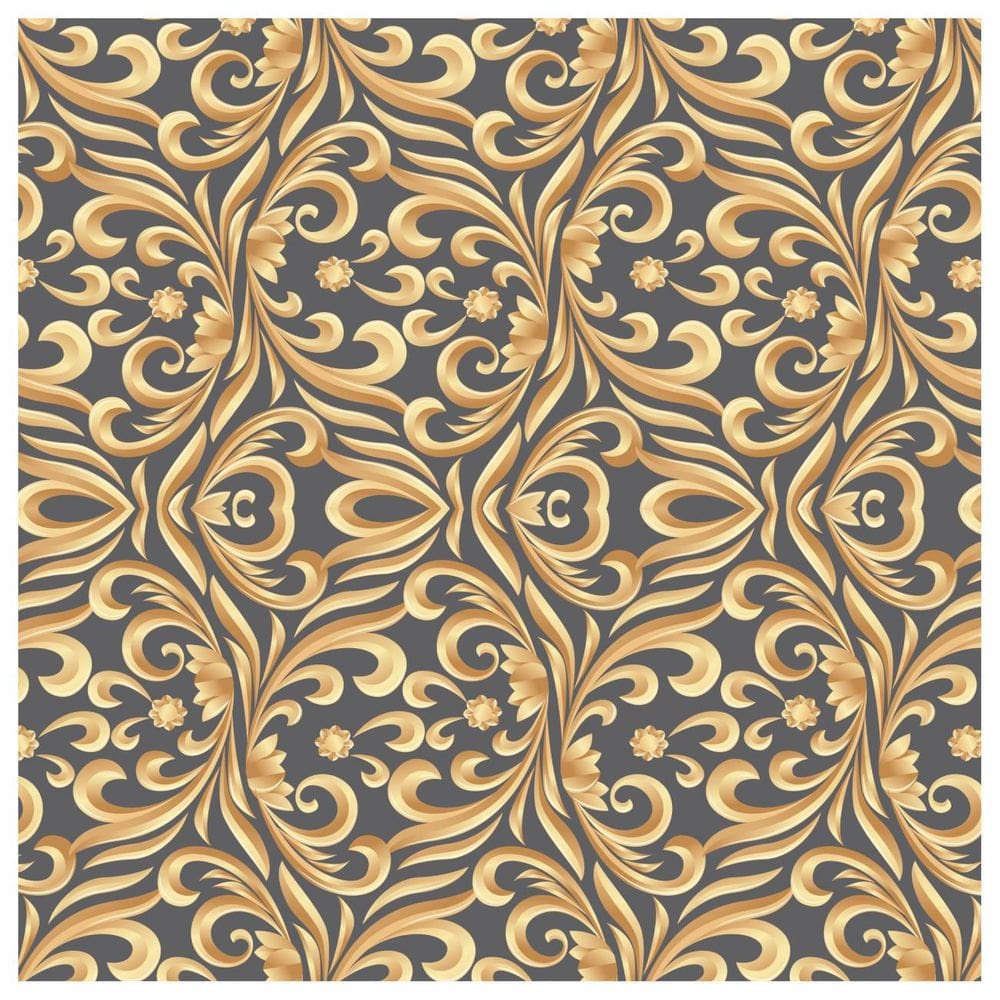 Papel De Parede Adesivo Arabesco Floral 300X52Cm