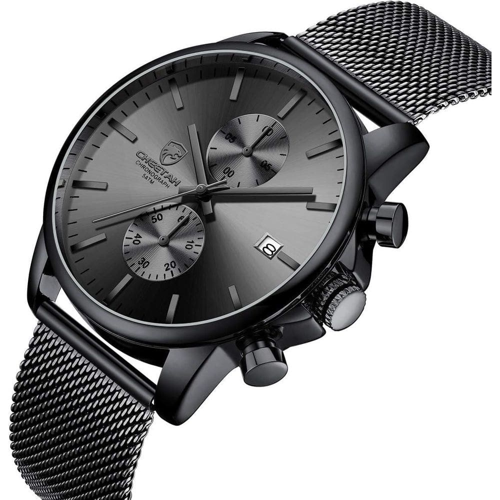 Relógio Masculino Analógico Cheetah 1604 Cronógrafo De Malha
