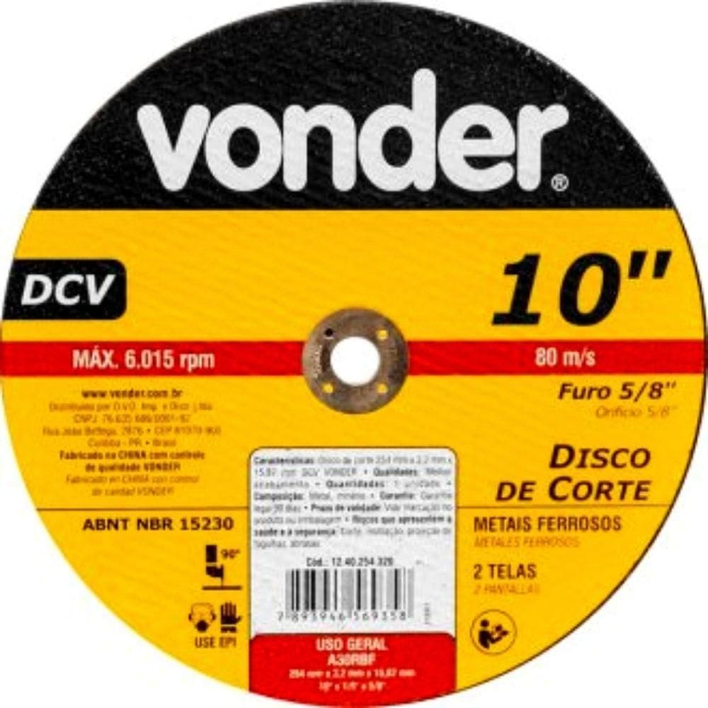 Disco Corte 254X3,2X15,87Mm Vonder 1240254320