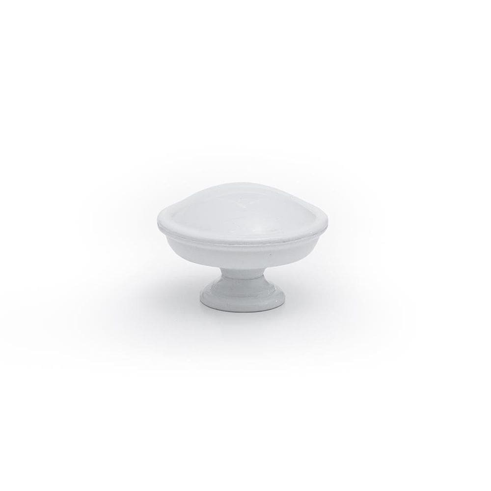 Puxador Redondo Latão Metal Móveis Porta Gaveta Branco 10Un