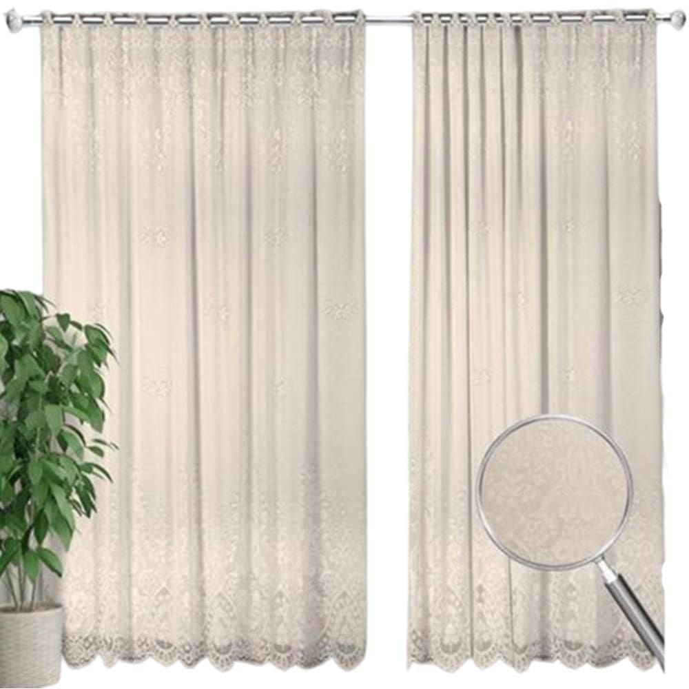 Cortina Renda Com Forro Sala Quarto 3,00 Larg X 1,80 Alt