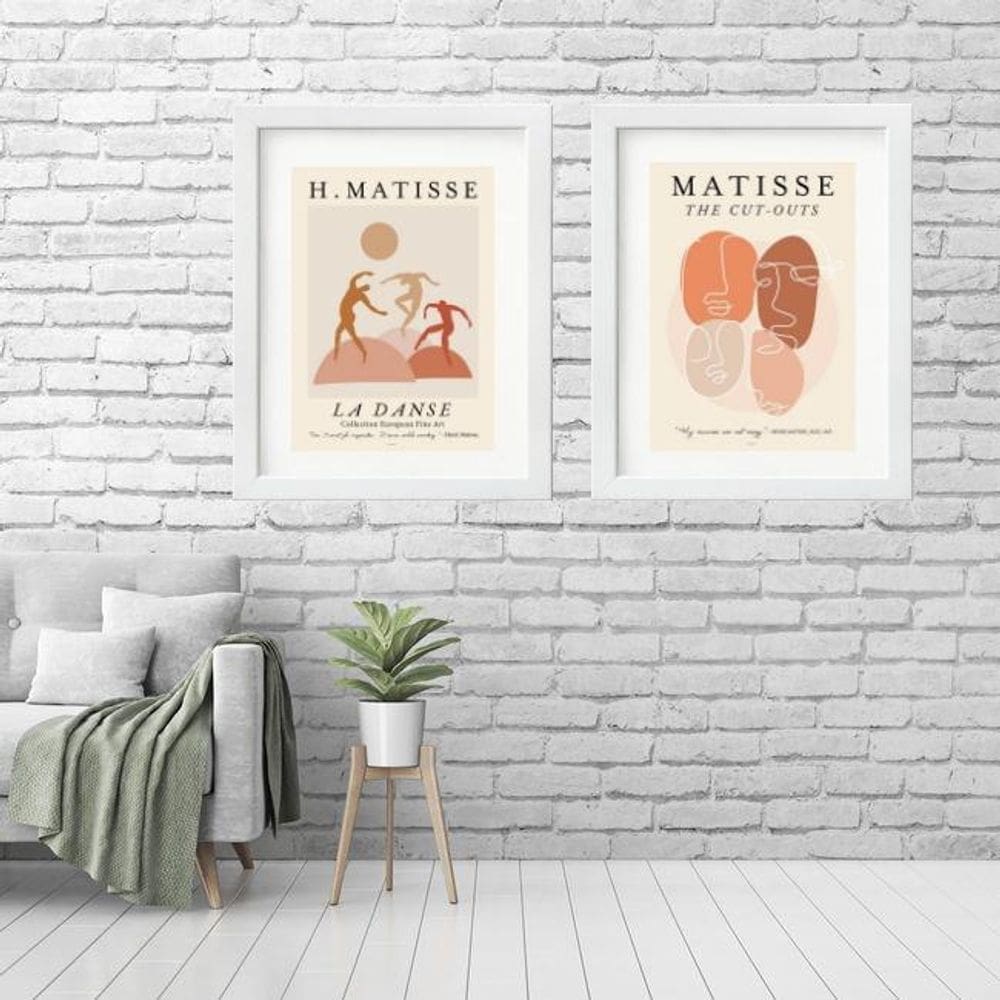 Kit 2 Quadros Grandes Matisse Terracota - 60X48Cm