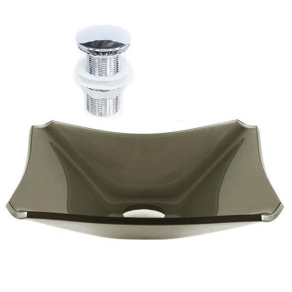 Cuba Retangular Chanfrada 39 Cm Ouro Envelhecido + Válvula