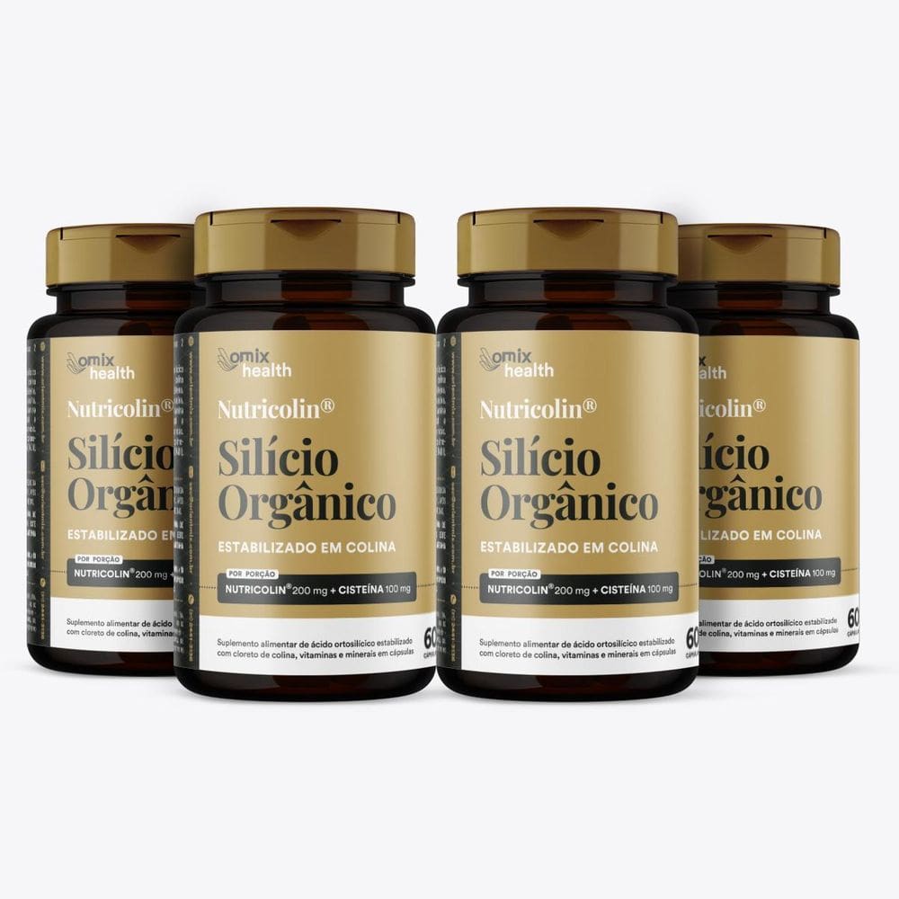 Kit 4X - Silício Orgânico - 60 Cápsulas - Omix