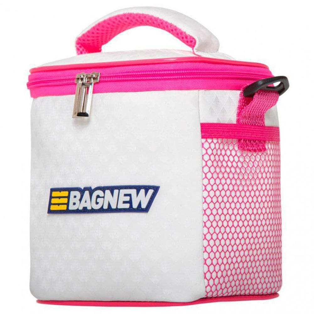 Bolsa Térmica 2 Potes - Branca Com Rosa Style Fashion