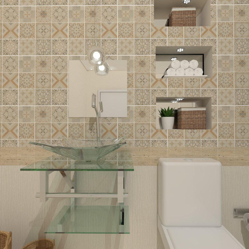 Gabinete De Vidro 45Cm Iq Inox Com Cuba Retangular - Incolor