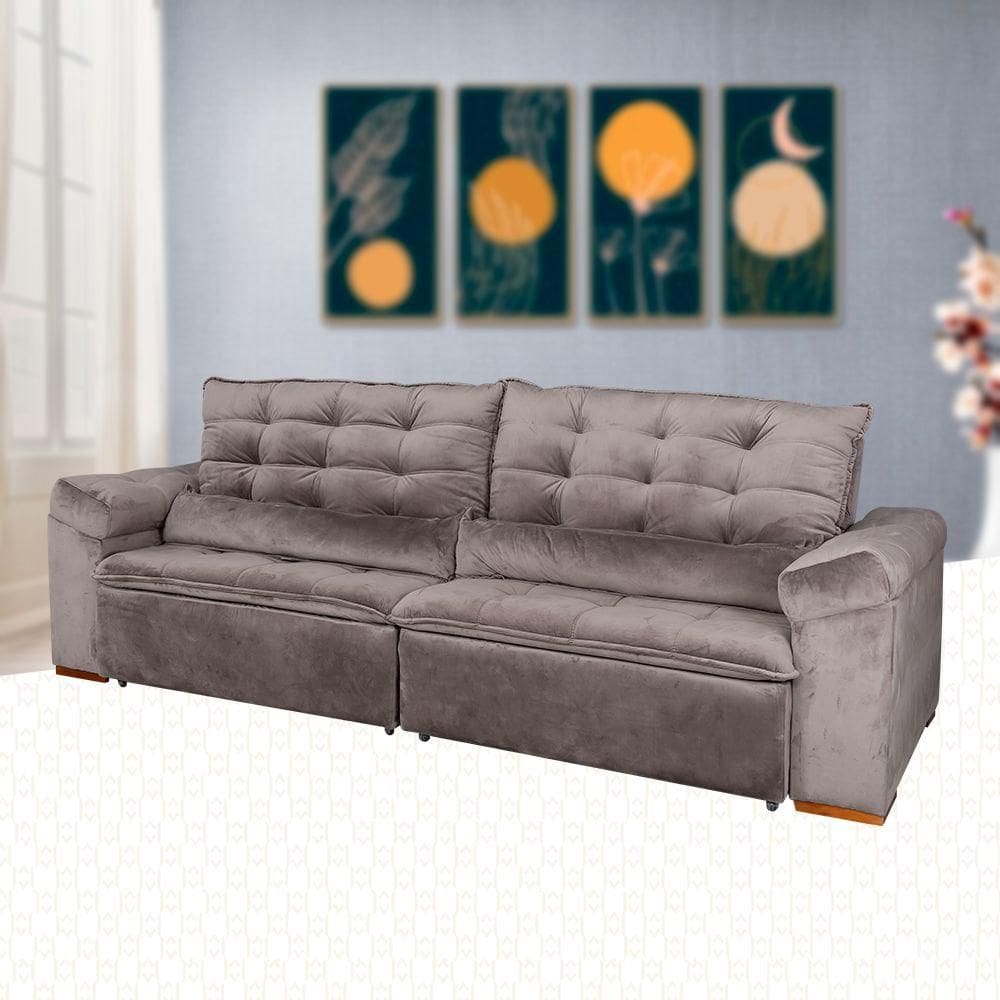 Sofá Retrátil/Reclinável 2 Lugares Capuccino Podium Marquês Estofados