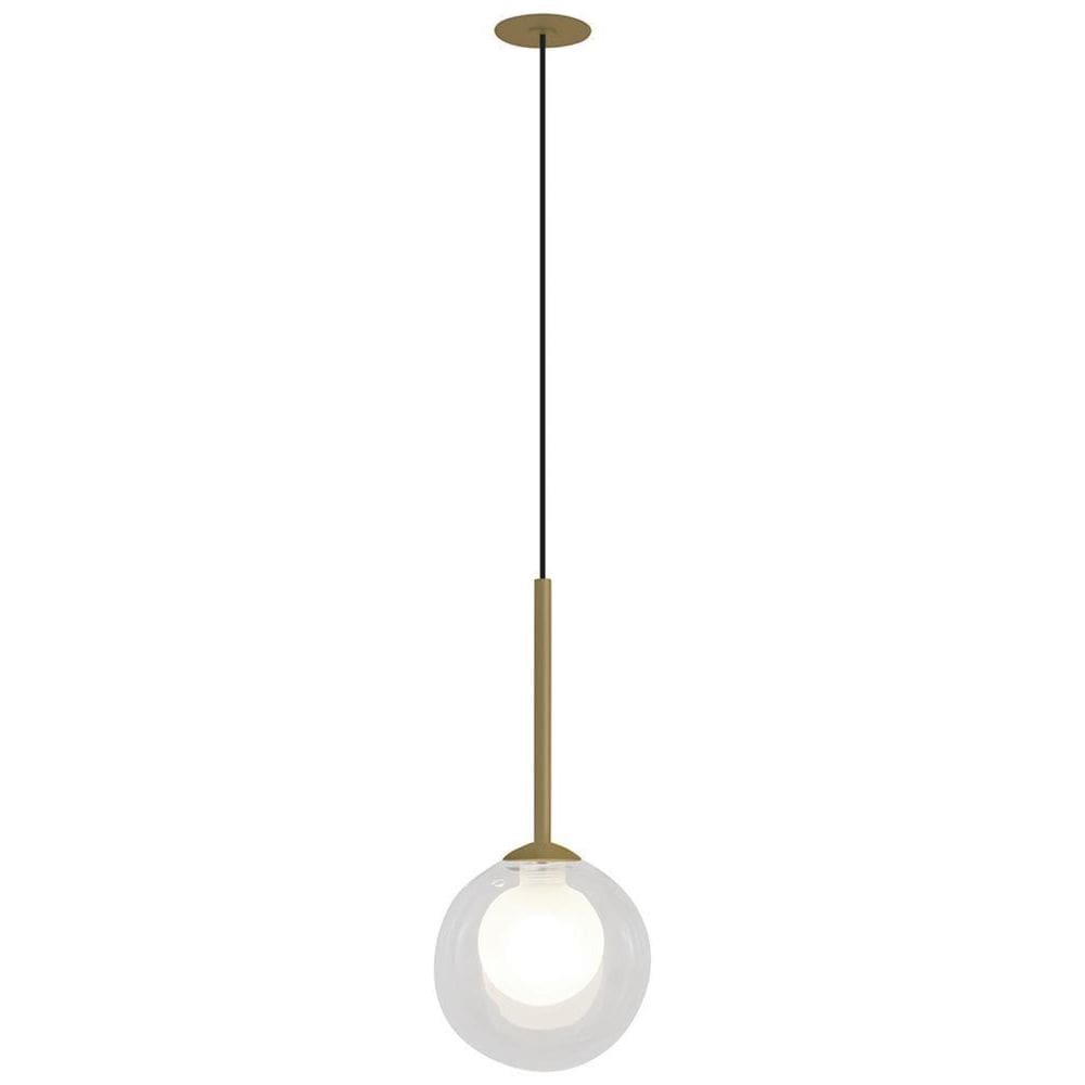 Pendente Embutir Globo Duplo Transparente Dourado Zan04