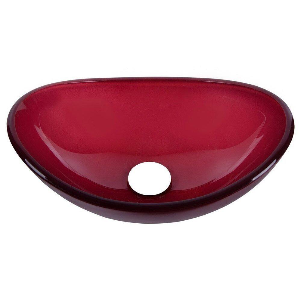Cuba de Vidro Turmalina 36cm X 16cm sem Válvula Astra Vermelho