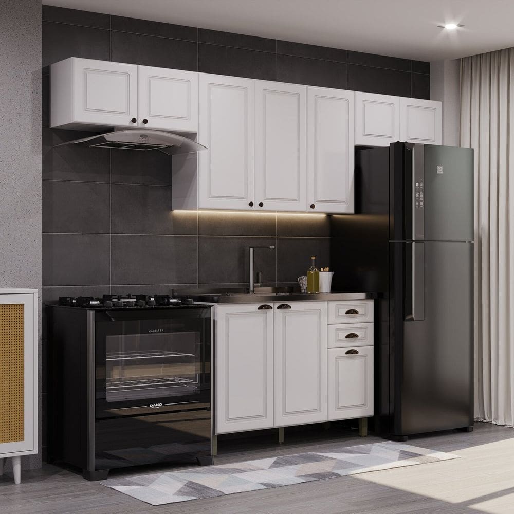 Cozinha Completa 4 Peças sem Tampo Paris Branco