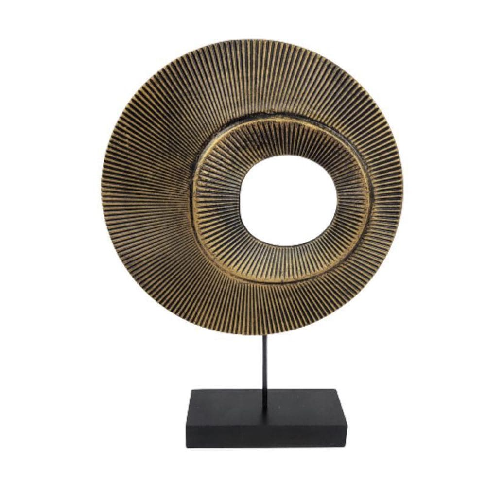 Enfeite Escultura Abstrata Dourada 36X25X6Cm Decoracao Redon