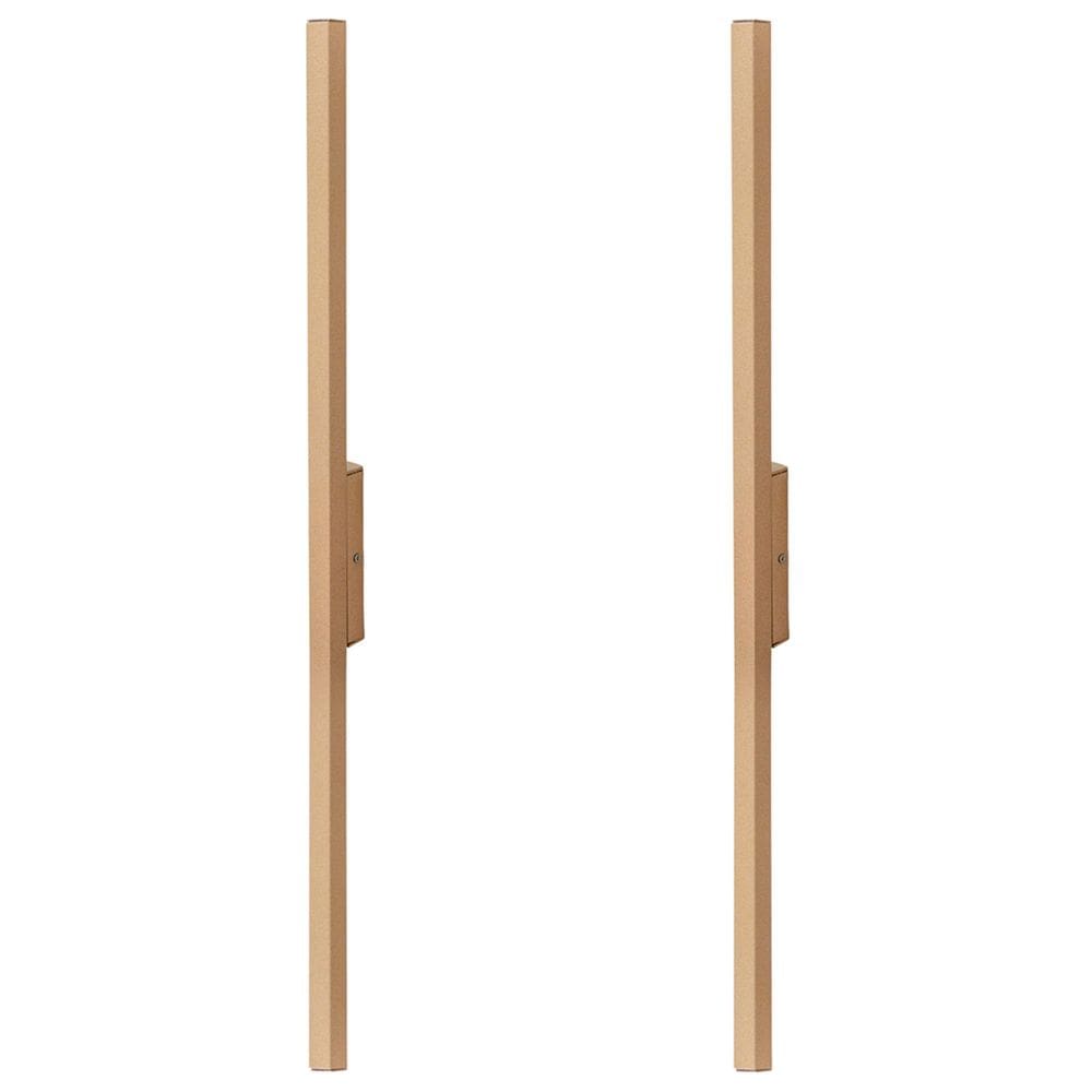 Kit 2 Arandela Luminária Linear Slim Led 127V 60Cm Champagne