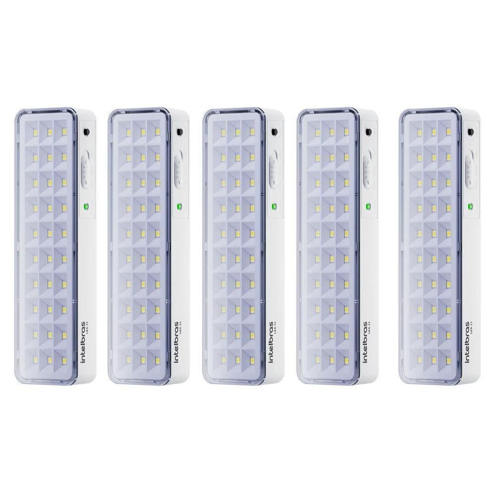 Kit Com 5 Luminárias De Emergência Lea 31 Autônoma 30 Leds