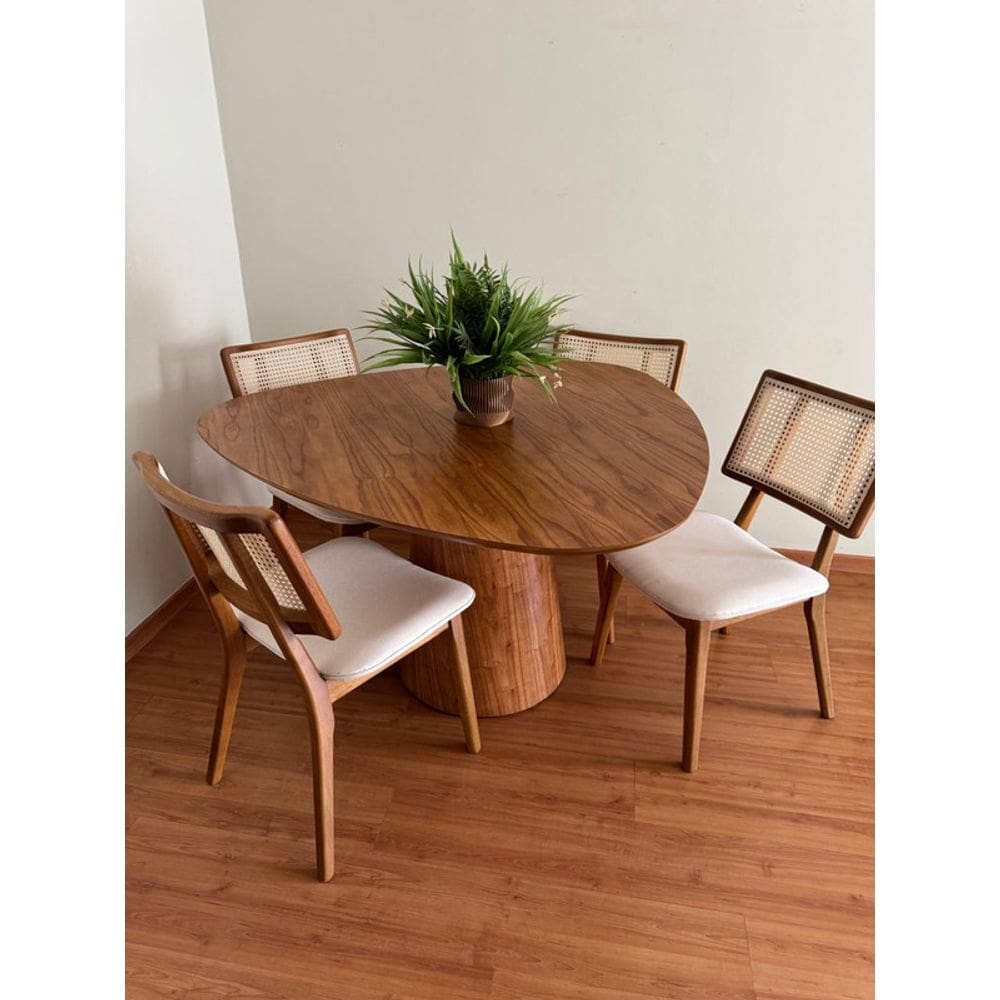 Sala de Jantar Orgânica 4 Cad 1,35x1,35m - Ariel - Requinte