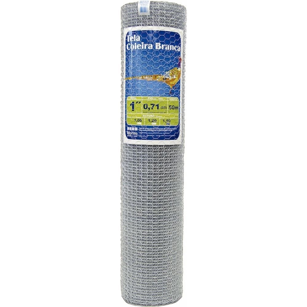 Tela Metálica Hexagonal Galvanizada 1,5m x 25m - Fio 22 BWG