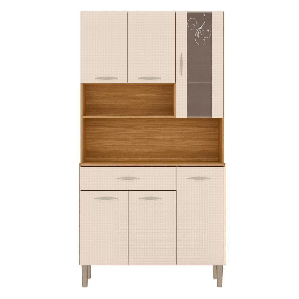 Armário De Cozinha Compacta 90cm Bruna Plus Freijó-soft Z06 - Mpozenato