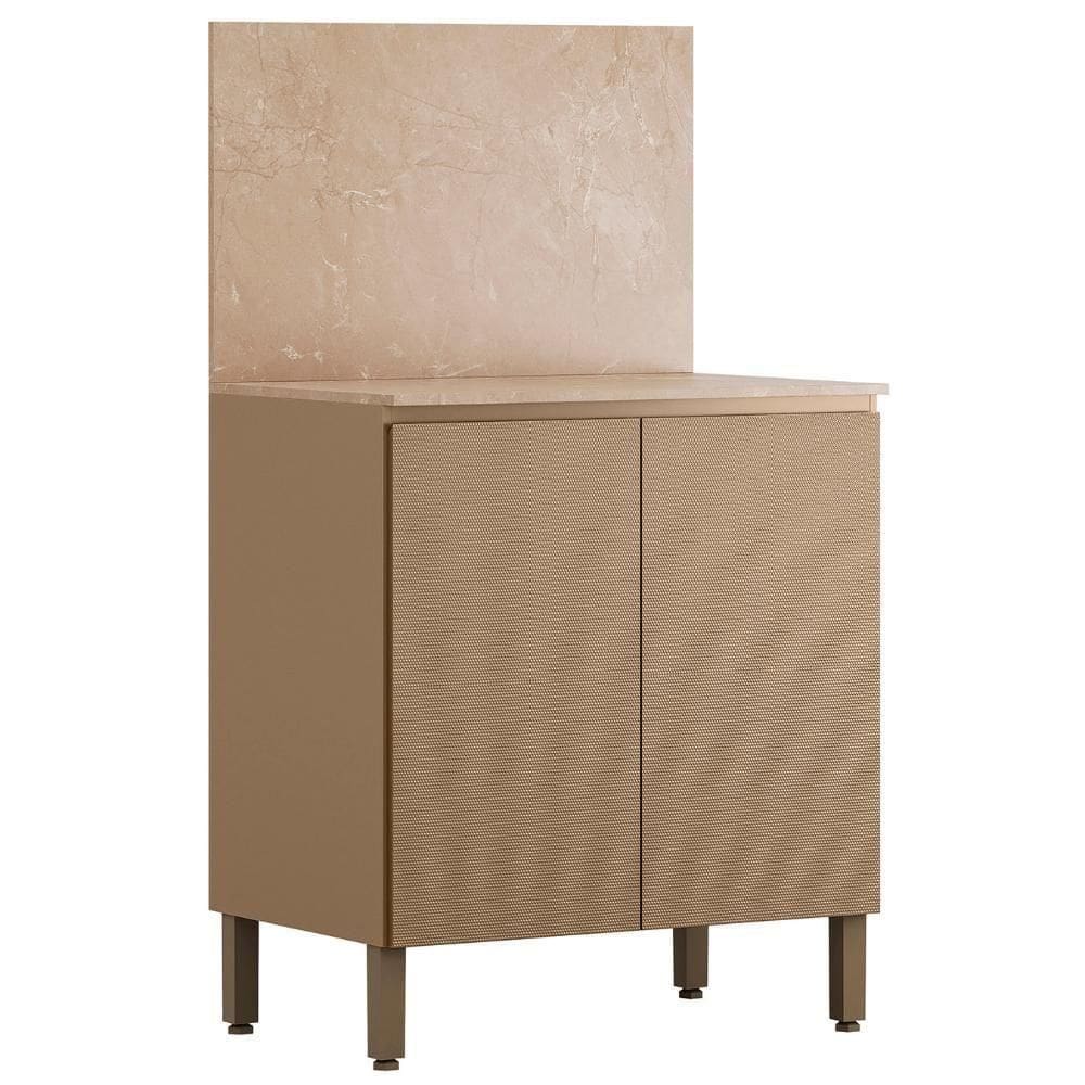 Balcão De Cozinha Com Tampo 80cm 2 Portas Minsk Vanilla Z06 - Mpozenato