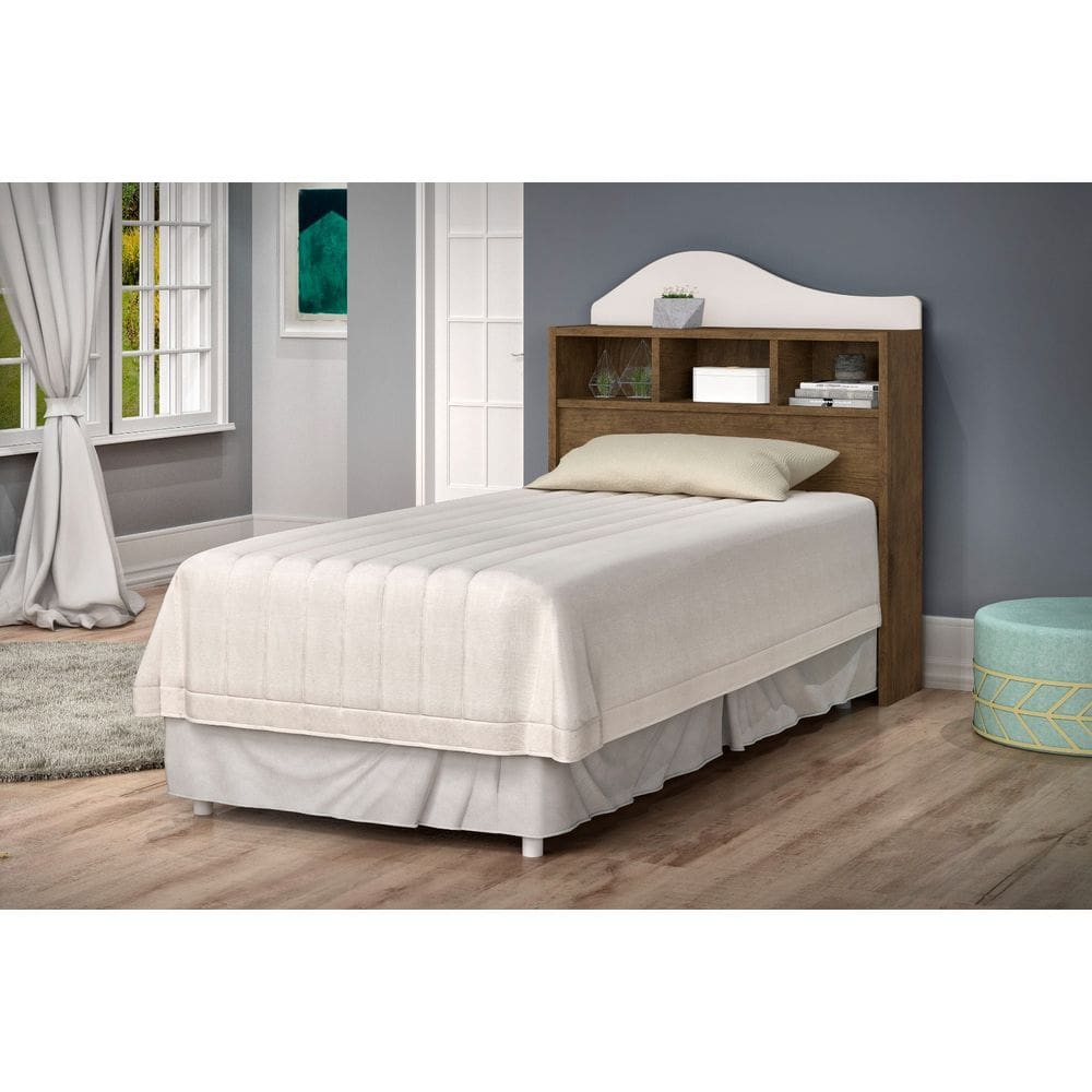 Cabeceira Para Cama de Solteiro Irlanda Jequitiba/Offwhite - Rede Móveis