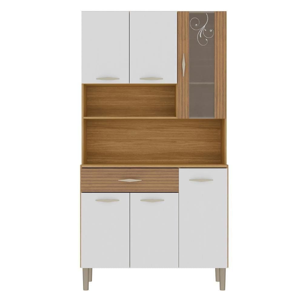 Armário De Cozinha Compacta 90cm Bruna Plus Freijó-supremo Z06 - Mpozenato