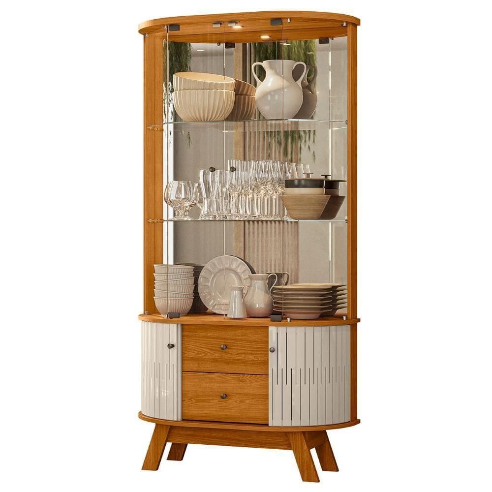 Cristaleira De Vidro Com Led Eva 90cm Z10 Off-cinamomo - Mpozenato