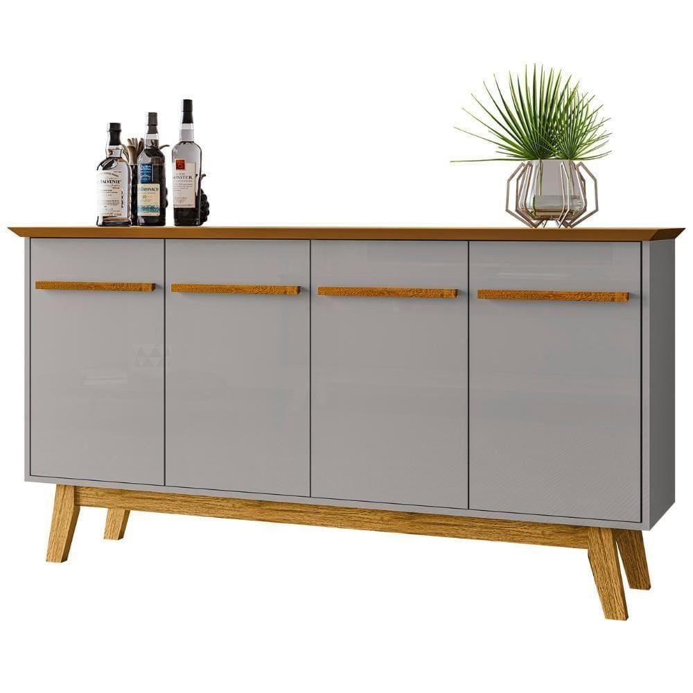 Buffet Aparador Sala De Estar 160cm 4 Portas Opala Naturalle-off - Bechara