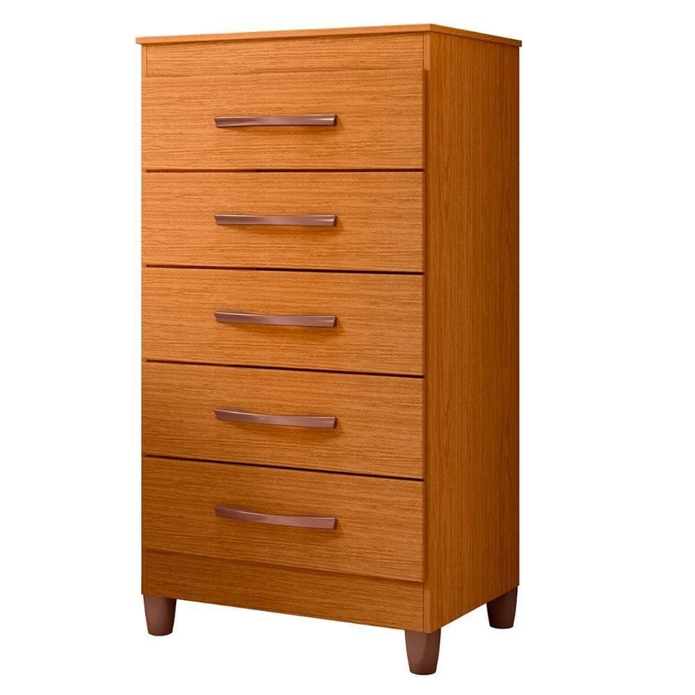 Cômoda Para Quarto 5 Gavetas 56cm Thais A02 Cinamomo - Mpozenato